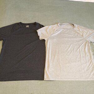 32 Degrees Cool Men's Short Sleeve Crew Neck - Charcoal & Light Gray - Large